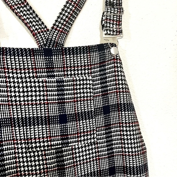 MINKPINK Wool New School overall Plaid Pinnie Dress in Grey women size L - Picture 3 of 8